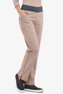 Easy Stretch by Butter-Soft Sienna Women's 5-Pocket Sport Yoga Scrub Pants in Mocha Meringue/pewter | Size S Polyester/spandex