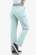 Easy Stretch by Butter-Soft Sienna Women's 5-Pocket Sport Yoga Scrub Pants in Ocean Mist/Silver Melange | Size 2x Polyester/spandex