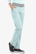 Easy Stretch by Butter-Soft Sienna Women's 5-Pocket Sport Yoga Scrub Pants in Ocean Mist/Silver Melange | Size M Polyester/spandex