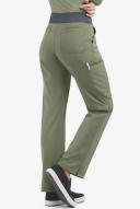 Easy Stretch by Butter-Soft Sienna Women's 5-Pocket Sport Yoga Scrub Pants in Olive Leaf/pewter | Size M Polyester/spandex