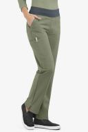 Easy Stretch by Butter-Soft Sienna Women's 5-Pocket Sport Yoga Scrub Pants in Olive Leaf/pewter | Size XXS Polyester/spandex