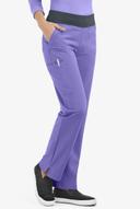 Easy Stretch by Butter-Soft Sienna Women's 5-Pocket Sport Yoga Scrub Pants - Petite in Blueberry Crush/pewter | Size XS Polyester/spandex