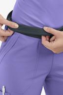 Easy Stretch by Butter-Soft Sienna Women's 5-Pocket Sport Yoga Scrub Pants - Petite in Blueberry Crush/pewter | Size XS Polyester/spandex