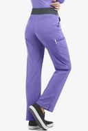 Easy Stretch by Butter-Soft Sienna Women's 5-Pocket Sport Yoga Scrub Pants - Petite in Blueberry Crush/pewter | Size XS Polyester/spandex