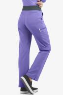 Easy Stretch by Butter-Soft Sienna Women's 5-Pocket Sport Yoga Scrub Pants - Petite in Blueberry Crush/pewter | Size XXS Polyester/spandex