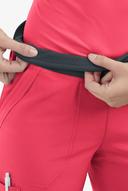 Easy Stretch by Butter-Soft Sienna Women's 5-Pocket Sport Yoga Scrub Pants - Petite in Bright Watermelon/pewter | Size 2x Polyester/spandex