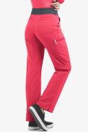 Easy Stretch by Butter-Soft Sienna Women's 5-Pocket Sport Yoga Scrub Pants - Tall in Bright Watermelon/pewter | Size S Polyester/spandex