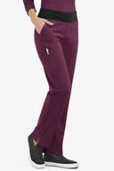 Easy Stretch by Butter-Soft Sienna Women's 5-Pocket Sport Yoga Scrub Pants - Tall in Dark mulberry/black | Size XXS Polyester/spandex