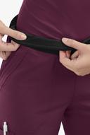 Easy Stretch by Butter-Soft Sienna Women's 5-Pocket Sport Yoga Scrub Pants - Tall in Dark mulberry/black | Size XXS Polyester/spandex