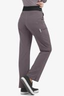Easy Stretch by Butter-Soft Sienna Women's 5-Pocket Sport Yoga Scrub Pants - Tall in Grey Stone/Black | Size 3x Polyester/spandex