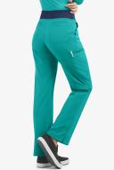 Easy Stretch by Butter-Soft Sienna Women's 5-Pocket Sport Yoga Scrub Pants - Tall in Spring Emerald/Navy | Size 3x Polyester/spandex