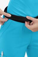 Easy Stretch by Butter-Soft Sienna Women's 5-Pocket Sport Yoga Scrub Pants - Tall in Turquoise/Black | Size S Polyester/spandex