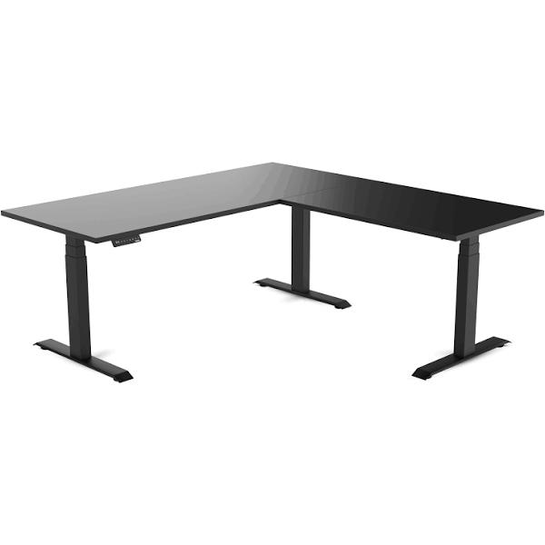 Electric Corner Standing Desk | L Shaped Sit Stand Desk Black / 1800x1800x700mm / Matte Black