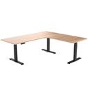 Electric Corner Standing Desk | L Shaped Sit Stand Desk Sublime Teak / 2000x1800mm / Matte Black