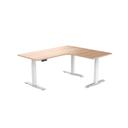 Electric Corner Standing Desk | L Shaped Sit Stand Desk Sublime Teak / 2000x1800mm / Matte Black