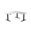 Electric Corner Standing Desk | L Shaped Sit Stand Desk White Alaskan / 1500x1500x700mm / Matte Black