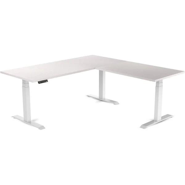 Electric Corner Standing Desk | L Shaped Sit Stand Desk White Alaskan / 1800x1800x700mm / White