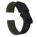 Elite Silicone Watch Band / Strap in Black/Army Green w/ Black Buckle, Width 21mm | Barton