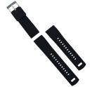Elite Silicone Watch Band / Strap in Black/Pumpkin Orange w/ Black Buckle, Width 21mm, Standard Length | Barton