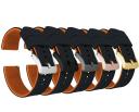 Elite Silicone Watch Band / Strap in Black/Pumpkin Orange w/ Black Buckle, Width 21mm, Standard Length | Barton