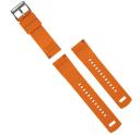 Elite Silicone Watch Band / Strap in Black/Pumpkin Orange w/ Black Buckle, Width 21mm, Standard Length | Barton