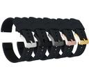 Elite Silicone Watch Band / Strap in Black w/ Rose Gold Buckle, Width 21mm, Standard Length | Barton