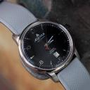 Elite Silicone Watch Band / Strap in Cool Grey/Black w/ Gunmetal Grey Buckle, Width 20mm | Barton