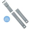 Elite Silicone Watch Band / Strap in Cool Grey/Black w/ Gunmetal Grey Buckle, Width 20mm | Barton