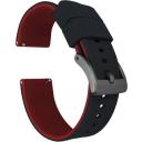 Elite Silicone Watch Band / Strap in Crimson Red/Navy Blue w/ Gold Buckle, Width 19mm | Barton