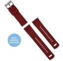 Elite Silicone Watch Band / Strap in Crimson Red/Navy Blue w/ Gunmetal Grey Buckle, Width 22mm | Barton