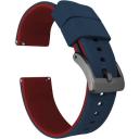 Elite Silicone Watch Band / Strap in Crimson Red w/ Gunmetal Grey Buckle, Width 24mm | Barton