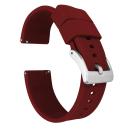 Elite Silicone Watch Band / Strap in Crimson Red w/ Gunmetal Grey Buckle, Width 24mm | Barton