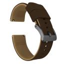 Elite Silicone Watch Band / Strap in Khaki/Brown w/ Gunmetal Grey Buckle, Width 20mm | Barton