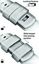 Elite Silicone Watch Band / Strap in Khaki Tan/Black w/ Black Buckle, Width 24mm | Barton