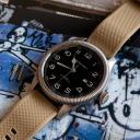 Elite Silicone Watch Band / Strap in Khaki Tan/Black w/ Gunmetal Grey Buckle, Width 19mm | Barton