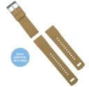Elite Silicone Watch Band / Strap in Khaki Tan/Black w/ Gunmetal Grey Buckle, Width 19mm | Barton