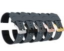 Elite Silicone Watch Band / Strap in Smoke Grey/Black w/ Gold Buckle, Width 20mm, Standard Length | Barton