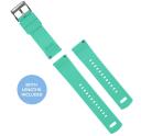 Elite Silicone Watch Band / Strap in Smoke Grey/Mint Green w/ Black Buckle, Width 24mm | Barton