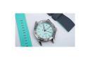 Elite Silicone Watch Band / Strap in Smoke Grey/Mint Green w/ Steel Buckle, Width 40mm | Barton