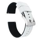 Elite Silicone Watch Band / Strap in White/Black w/ Gunmetal Grey Buckle, Width 21mm | Barton