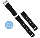 Elite Silicone Watch Band / Strap in White/Black w/ Gunmetal Grey Buckle, Width 21mm | Barton