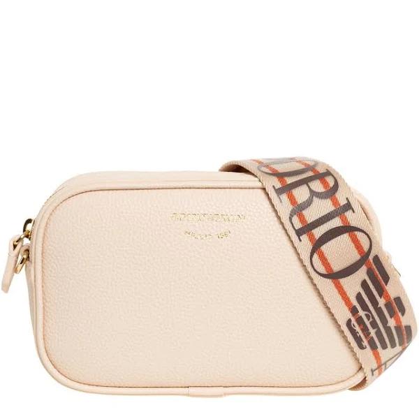 Emporio Armani - Deer-print Camera Case With Shoulder Strap, 100% Polyurethane, Nude, Size: OneSize