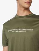 Emporio Armani - Lyocell-blend Jersey T-Shirt With Armani Sustainability Values Logo Raised Embroidery, 70% Lyocell 30% Cotton, Green, Size: S
