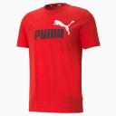 Essentials+ 2 Colour Logo Men's T-Shirt in High Risk Red, Size 2XL, Cotton/Polyester by Puma