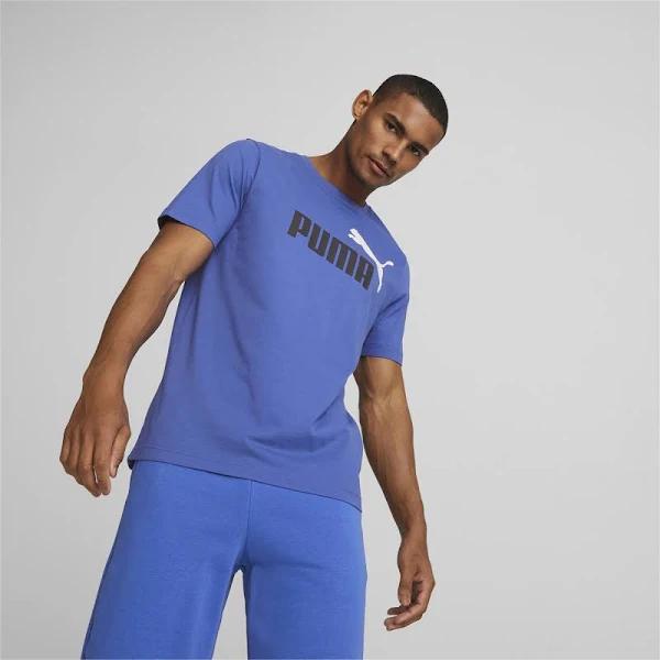 Essentials+ 2 Colour Logo Men's T-Shirt in Royal Sapphire, Size Small, Cotton/Polyester by Puma