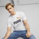 Essentials+ 2 Colour Logo Men's T-Shirt in White/Dark Night, Size 2XL, Cotton/Polyester by Puma