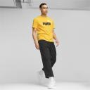 Essentials+ 2 Colour Logo Men's T-Shirt in Yellow Sizzle, Size Large, Cotton/Polyester by Puma