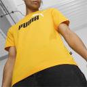 Essentials+ 2 Colour Logo Men's T-Shirt in Yellow Sizzle, Size Large, Cotton/Polyester by Puma