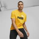 Essentials+ 2 Colour Logo Men's T-Shirt in Yellow Sizzle, Size XL, Cotton/Polyester by Puma