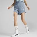 Essentials High Waist Women's Shorts in Blue Wash, Size Large, Cotton/Polyester by Puma